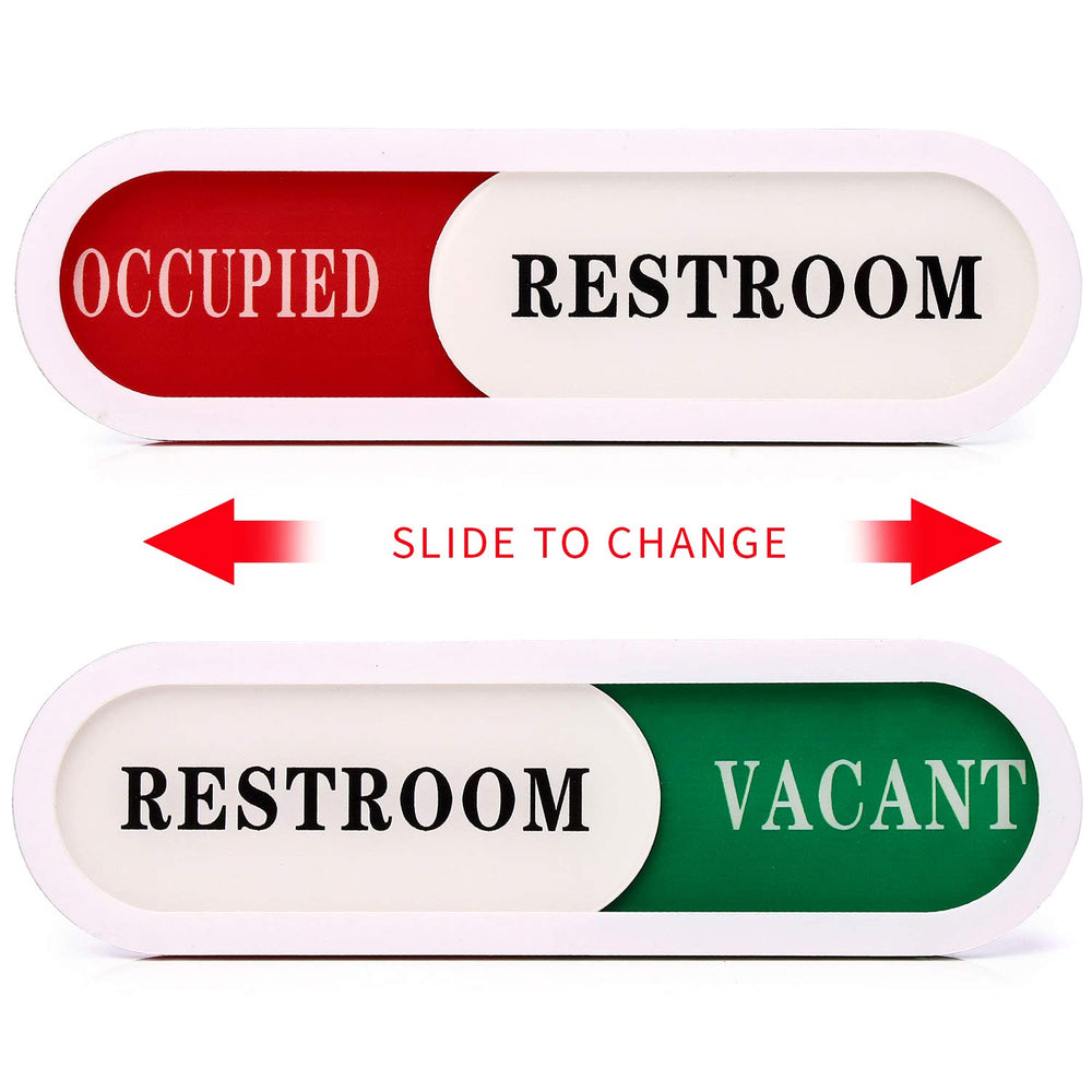 Vacant Occupied Sign(2 pack) for Home Office Hotles Hospital Restroom,Slider Door Sign (Tells Whether Room Vacant or Occupied), 6.7'' x 2''