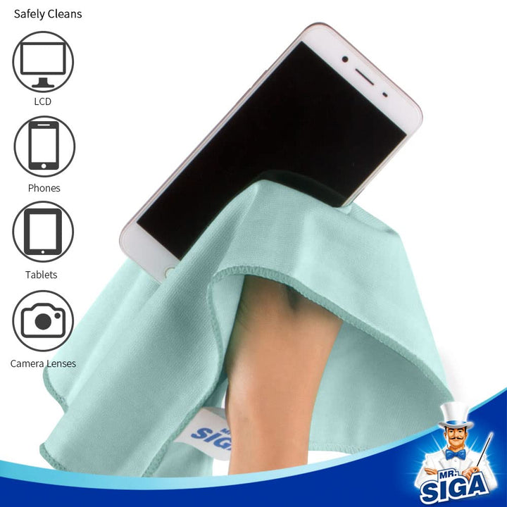 MR.SIGA Ultra Fine Microfiber Cloths for Glass, Pack of