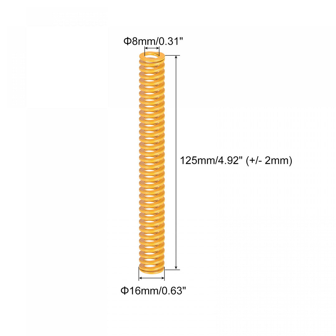 3D Printer Die Spring, 16mm OD 125mm Long 2pcs Spiral Stamping Light Load Compression Mould Die Springs for 3D Printer Electric Part, Yellow