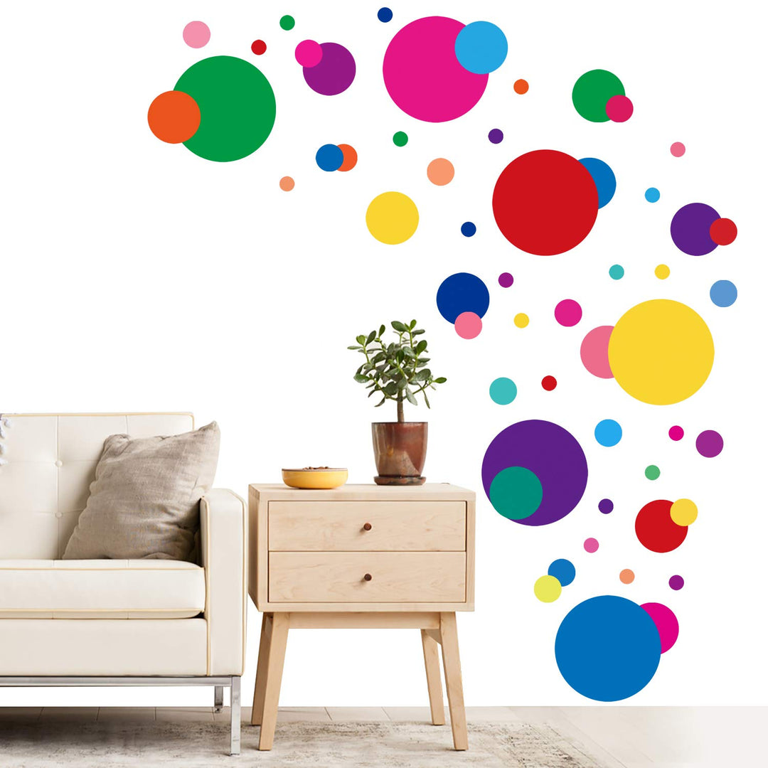 Wall Stickers for Bedroom Living Room, Polka Dot Wall Decals for Kids Boys and Girls (160 Circles)