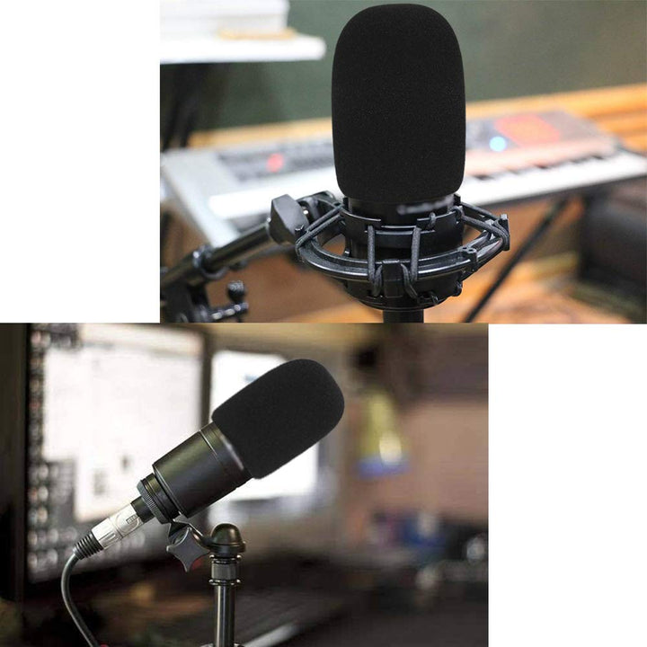 Windscreen Foam Cover, Windscreen Pop Filter for Audio-technica AT2020 Condenser Studio Microphone,Compatible with AT-2035 AT-2050 ATR2500 ATR2500X AT-4040 Microphones,(Black)