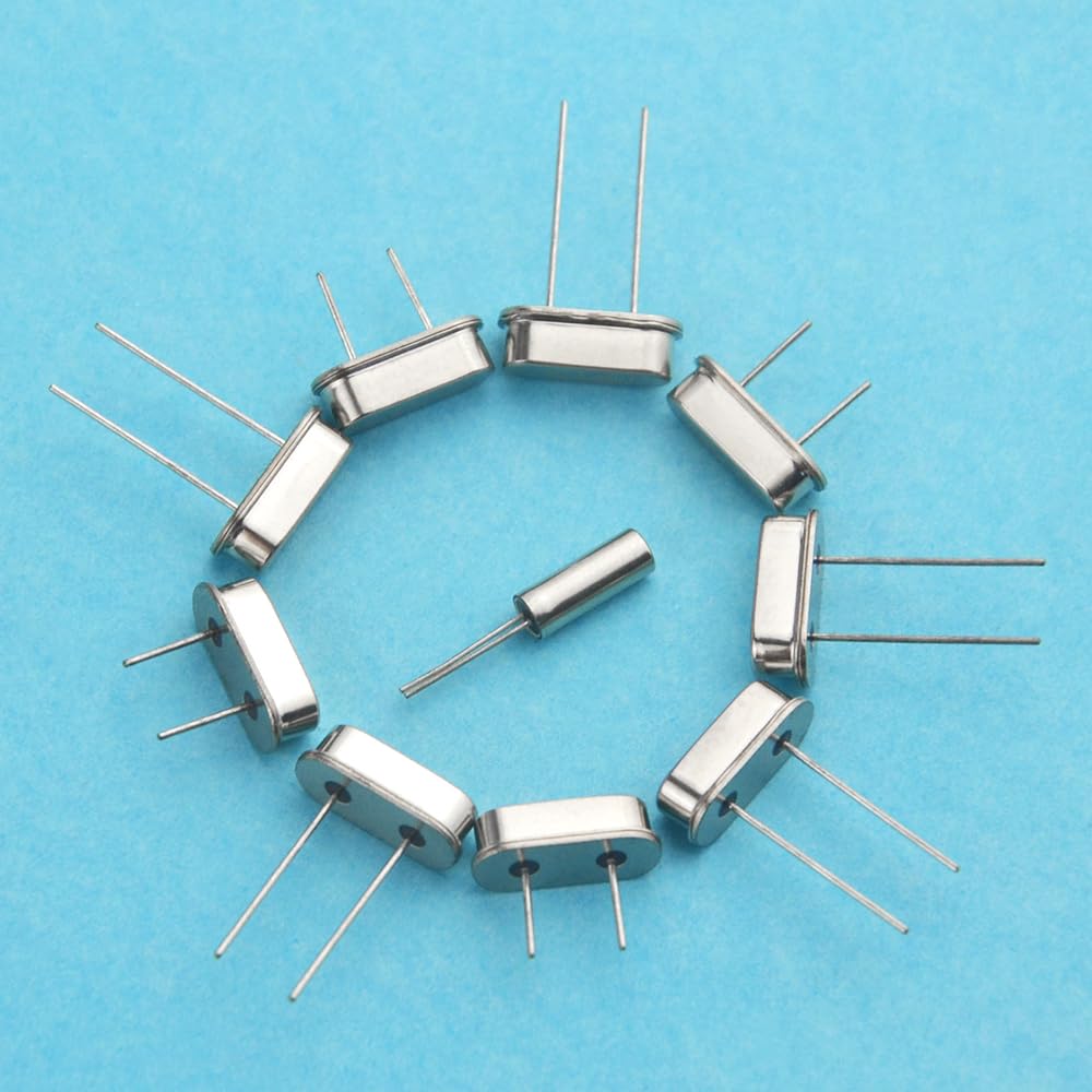 100 Pcs 10 Value DIP Quartz Crystal Oscillator 4M 6M 8M 11.052M 12M 13.56M 16M 22.1184M 27M 32.768K Crystal Resonators Oscillator Assortment Kit Each of 10Pcs