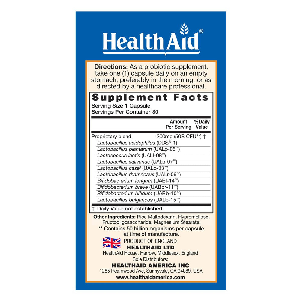 HealthAid ImmuProbio 50 Billion CFU with Prebiotic, 30c