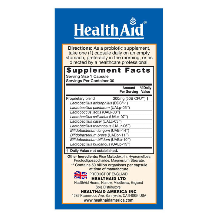 HealthAid ImmuProbio 50 Billion CFU with Prebiotic, 30c