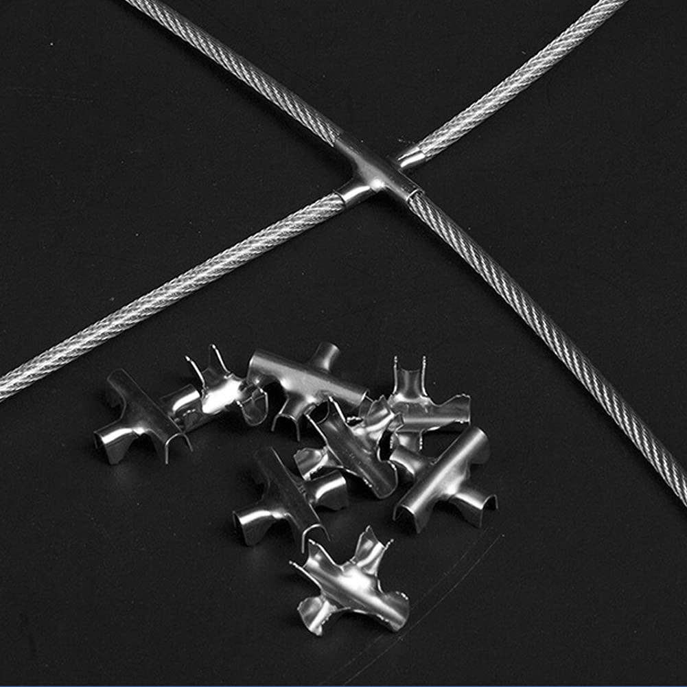 150pcs Cross Cable Clamps,M2/M3/M4 Wire Rope Cross Clamp Wire Rope Trellis Cross Clips Railing Cross Cable Clamps