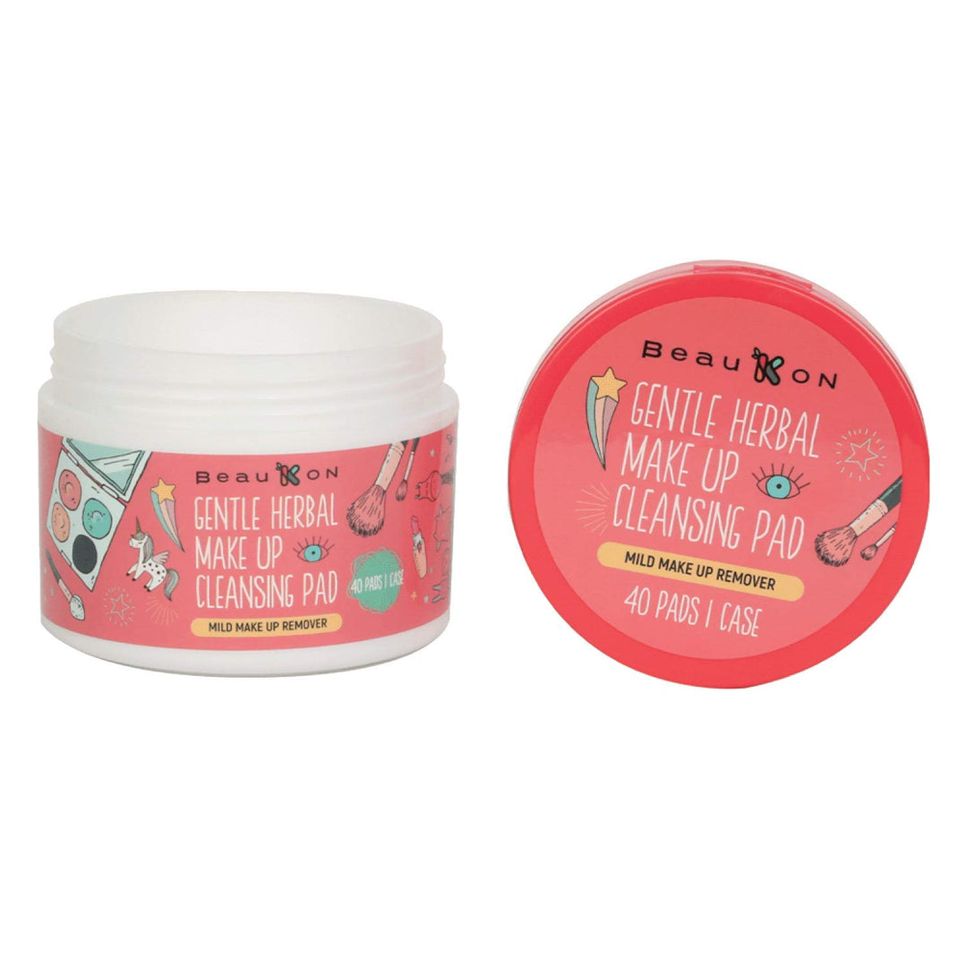 Gentle Herbal Makeup Cleansing Pads, Centella Asiatica Gotu Kola Daily Makeup Remover Wipes (40 Count)