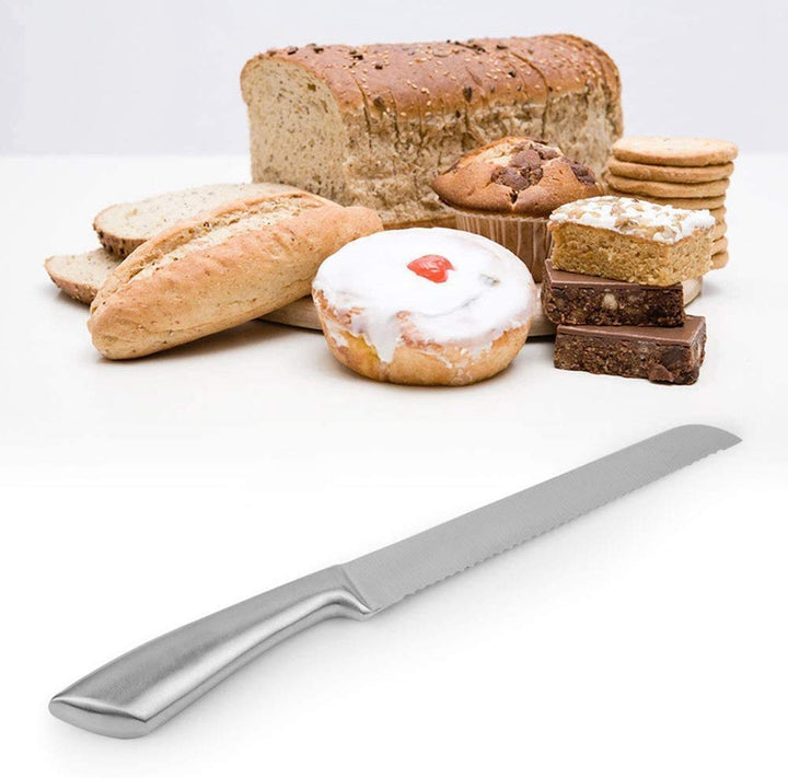 Bread Knife Stainless Steel Serrated Baking Knife Cake Bread Kitchen Cutter Hand Tool