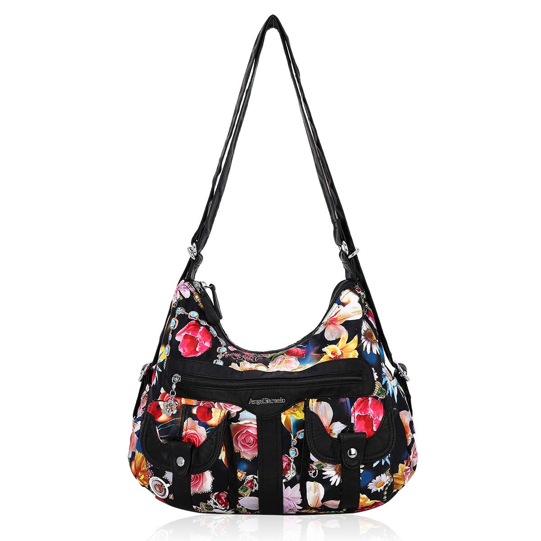 Women Multifunctional Soft Leather Handbag Purses Shoulder Hobo Backpack Crossbody Zipper Bag with Pocket (Fashion Brown)