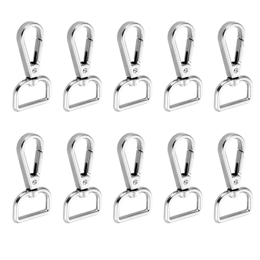 10 Pcs 3/4 or 1 Inside Diameter D Ring Lobster Clasp Claw Swivel for Strap Push Gate Lobster Clasps Hooks Swivel Snap Fashion Clips (3/4 inch, Gunmetal)