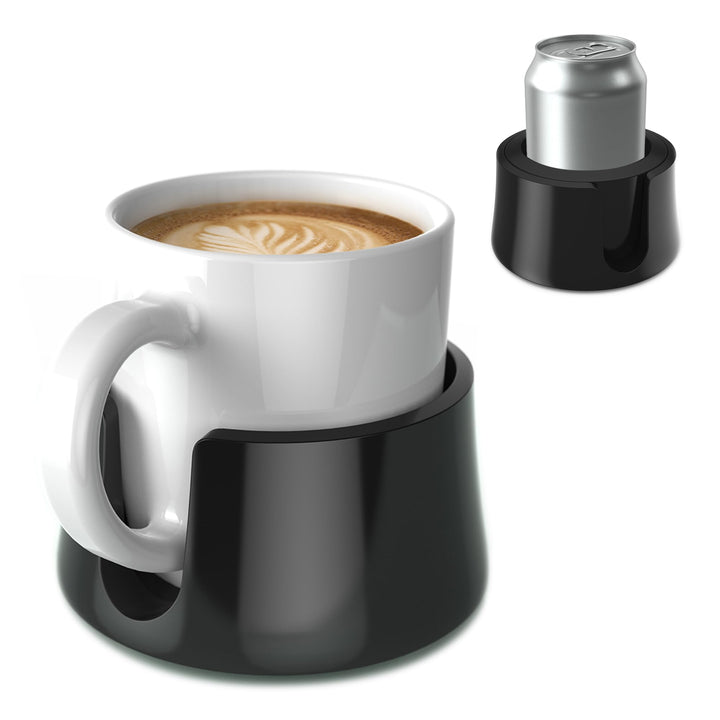 TableCoaster - Original Anti-Spill Table and Desk Cup Holder, Jet Black - RV and Boat Drink Holder, A Tip-Proof Coaster with Tacky Base and Walled Profile to Prevent Spilled Drinks