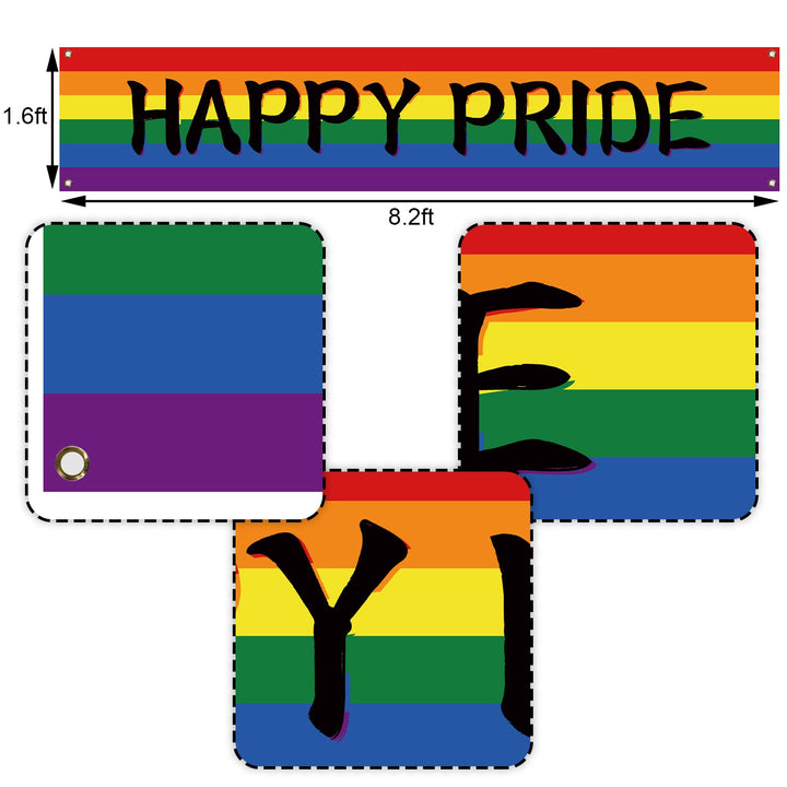 Nepnuser Happy Pride Outdoor Banner Pride Month LGBTQ+ 