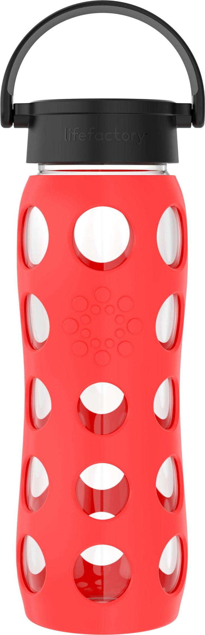 22-Ounce BPA-Free Glass Water Bottle with Classic Cap and Protective Silicone Sleeve, Poppy