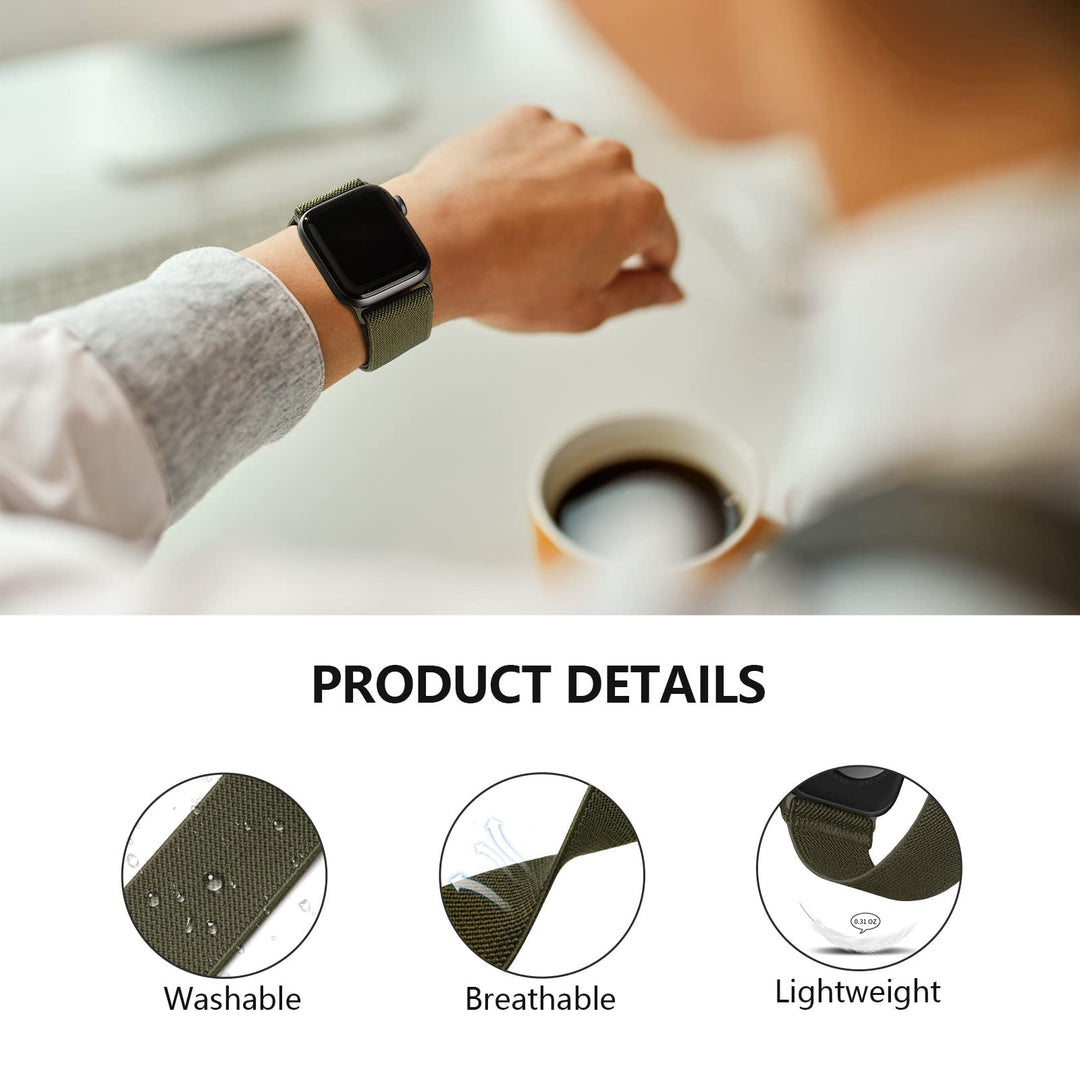 Stretchy Nylon Solo Loop Bands Compatible with Apple Wa
