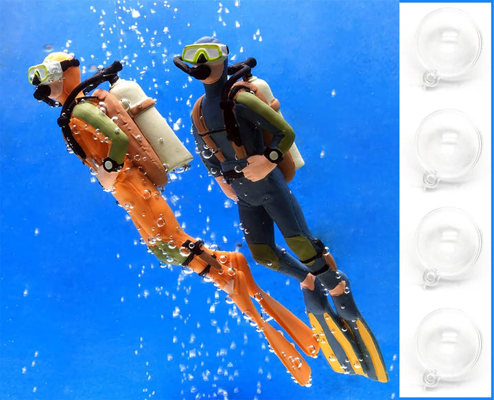 Fish Tank Accessories-2PCS Floating Lovely Diver Aquarium Decorations Playset for Ocean Scene Layout Ornaments Miniature Sand Table and Other Scenes