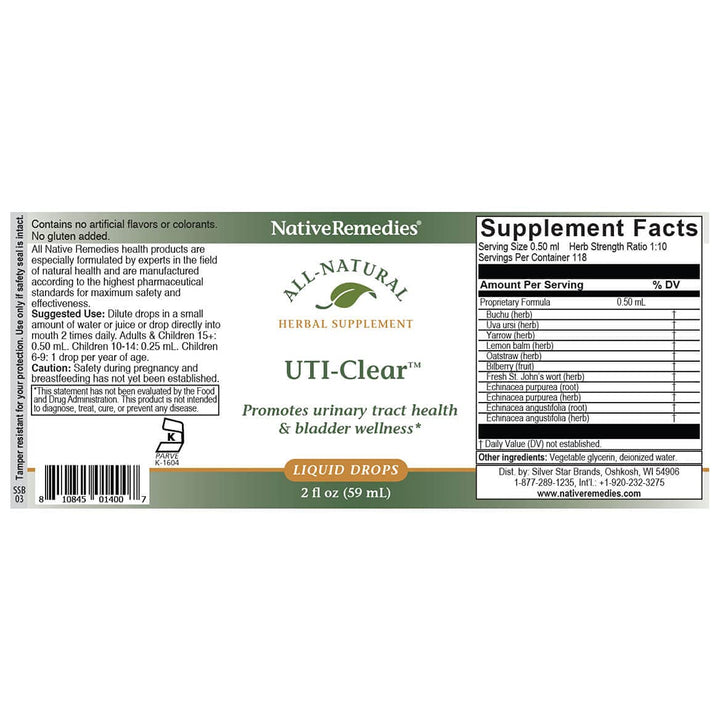 UTI-Clear for Urinary Tract and Bladder Health, 59 ml