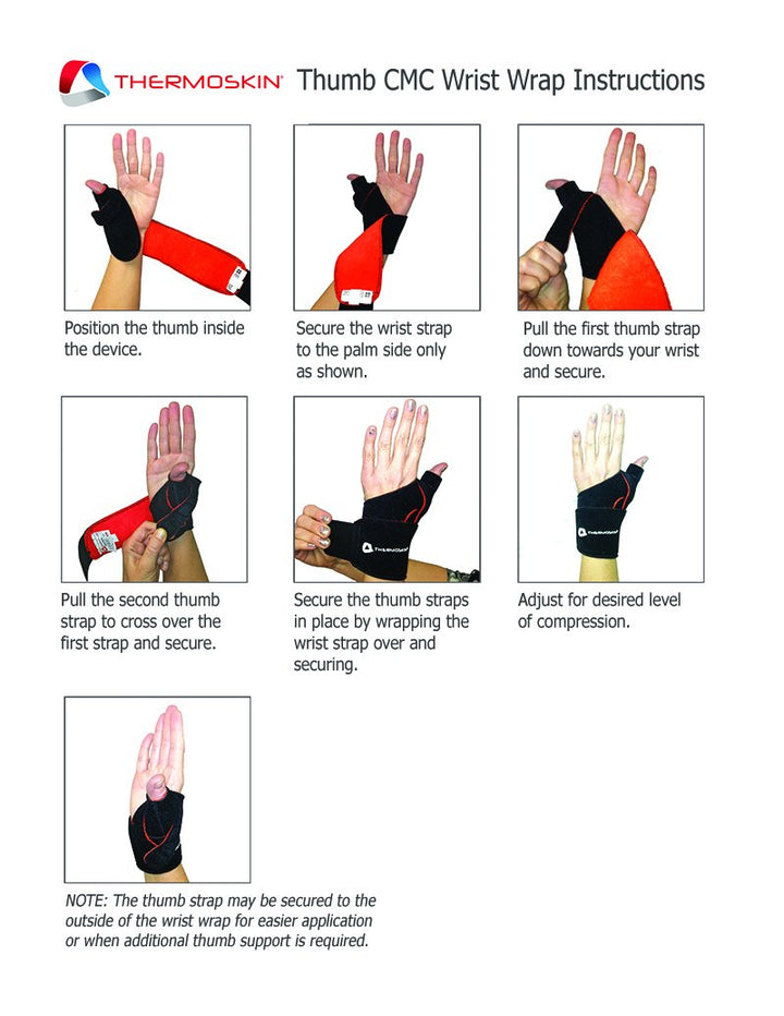 Thermoskin Thumb CMC Right Wrist Wrap, Black, Small and