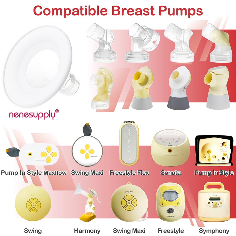 Nenesupply 17mm Soft Flange Compatible with Medela Breast Pump Parts Replace 17mm Flange for Medela Acessories Compatible with Pump in Style Parts Symphony Swing Harmony Pumps and Personalfit Flex