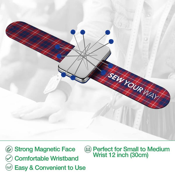 Magnetic Pin Cushion for Sewing – Pin Holder Blue 12”– Sewing Notion Sewing Quilting Supplies – Magnetic Pin Holder for Sewers &amp; Hairstylist – Magnetic Pin Holder for Sewing Quilting Gift