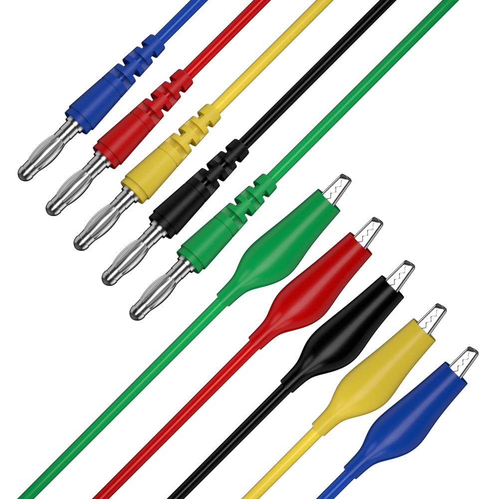 Test Lead Kit 25pcs Alligator Clip to 4mm Banana Plug Test Probe Back Probes Kit Test Pins for Automotive Repair Diagnosis Tools Set JT8006