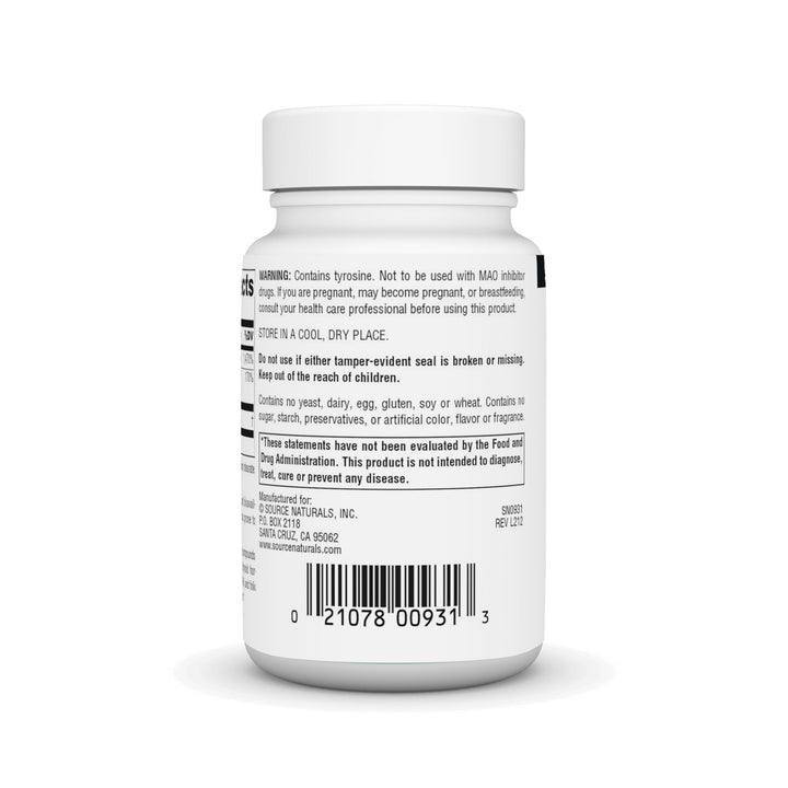 Source Naturals N-Acetyl L-Tyrosine Dietary Supplement,