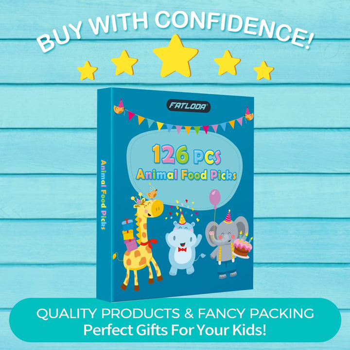 126PCS Food Picks for Kids, Kids Food Picks, Animal Toddler Food Picks, Reusable Kids Lunch Accessories for Bento Box, Cute Kids Toothpicks For Lunch Picks, Fun Fruit Picks Forks