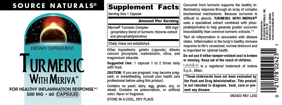 Turmeric with Meriva for Healthy Inflammatory Response* - 500mg, 60 Capsules