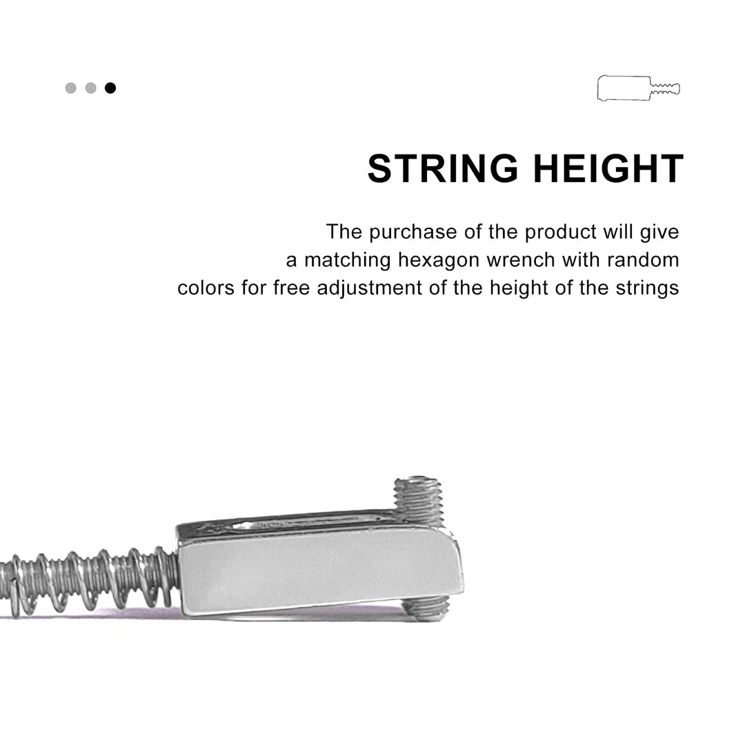 Guitar Bridge Saddle with Spring Screws Wrench Tremolo for Fender Strat Stratocaster Tele Telecaster Electric Guitar Replacement Parts Accessories 6Pcs Bridge Saddles(Chrome)