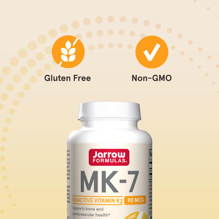 MK-7 90 mcg - Bioactive Form of Vitamin K2 - 60 Servings (Softgels) - For Bone &amp; Cardiovascular Health - Vitamin K2 MK-7 Dietary Supplement - K2 Vitamin Supplement MK-7 - Gluten Free