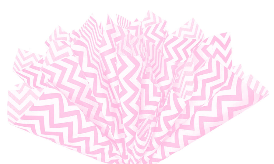 Light Pink Chevron Print Gift Wrap Tissue Paper Size: 15 Inch X 20 Inch | Count: 100 Sheets | Color: Light Pink Chevron