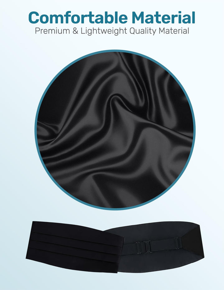 Men&#39;s Adjustable Satin Cummerbund- Black