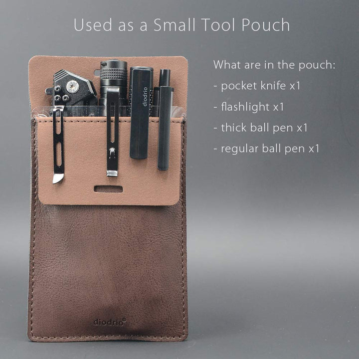 Pocket Protector, Leather Pen Pouch Holder Organizer, for Shirts Lab Coats, Hold 5 Pens, Designed to Keep Pens Inside When Bend Down. No Breaking of Pen Clip. Thick PU Leather, 2 Per Pack.