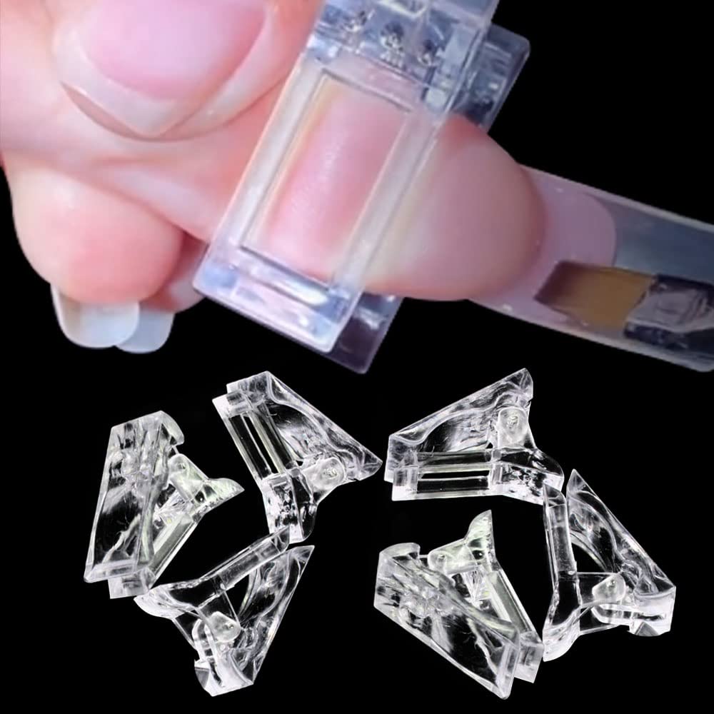 10Pcs Nail Tips Clip for Quick Building Polygel nail forms Nail clips for polygel Finger Nail Extension UV LED Builder Clamps Manicure Nail Art Tool