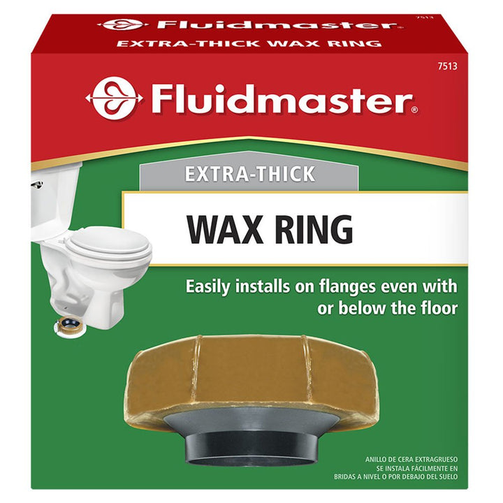 Fluidmaster 7513 Extra Thick Wax Toilet Bowl Gasket with Flange, for 3-Inch and 4-Inch Waste Lines