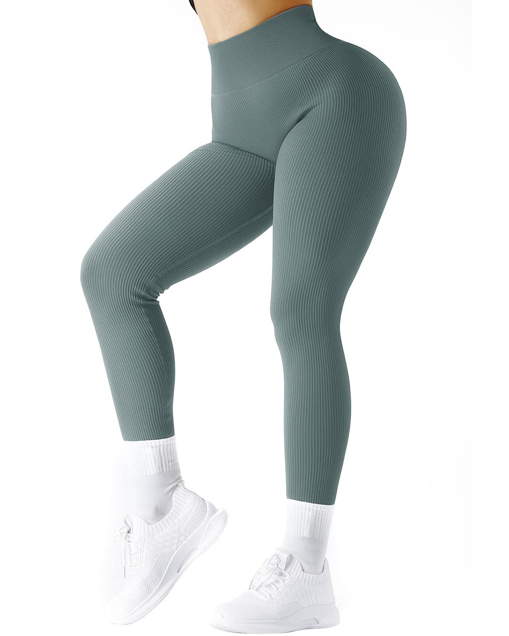SUUKSESS Women Ribbed Seamless Leggings High Waisted Tu