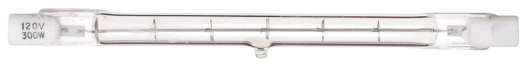 S3104 Model 300T3Q/CL Light Bulb, 300 Watts, 120 Volts, 5300 Initial Lumens, T3 Lamp Shape, Double Ended Base, R7s ANSI Base, 4-11/16&#39;&#39; MOL, 0.38&#39;&#39; MOD, 1500 Average Rated Hours