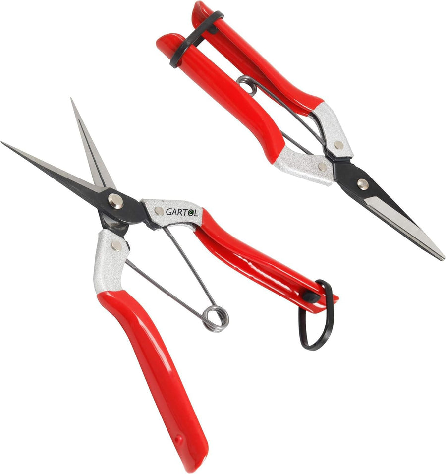 Micro-Tip Pruning Shears, Hand Pruner Snips Florist Garden Scissors with Silicone Protective Sleeve, Perfect for Cutting Buds, Flowers, Vegetables and Picking Fruit, Trimming Plants(2 Pack)