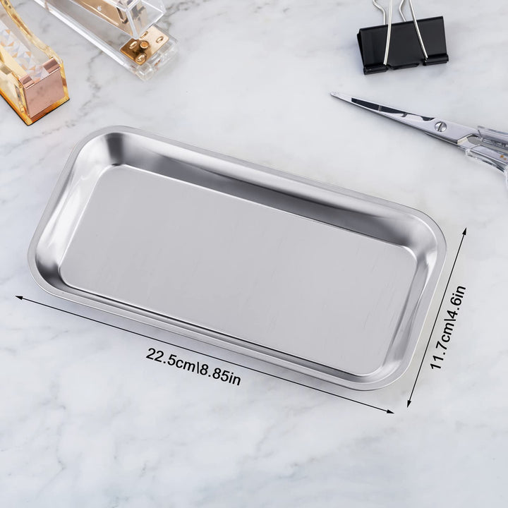 GETTON 4 Pack Small Surgical Tray, 201 Stainless Steel 