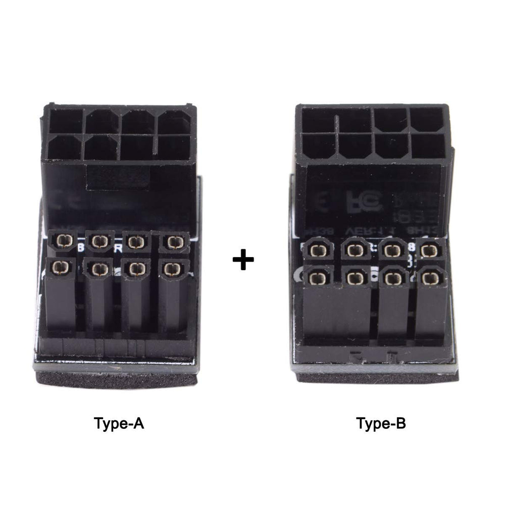 cablecc ATX 8Pin Female to 8pin Male 180 Degree AngledP