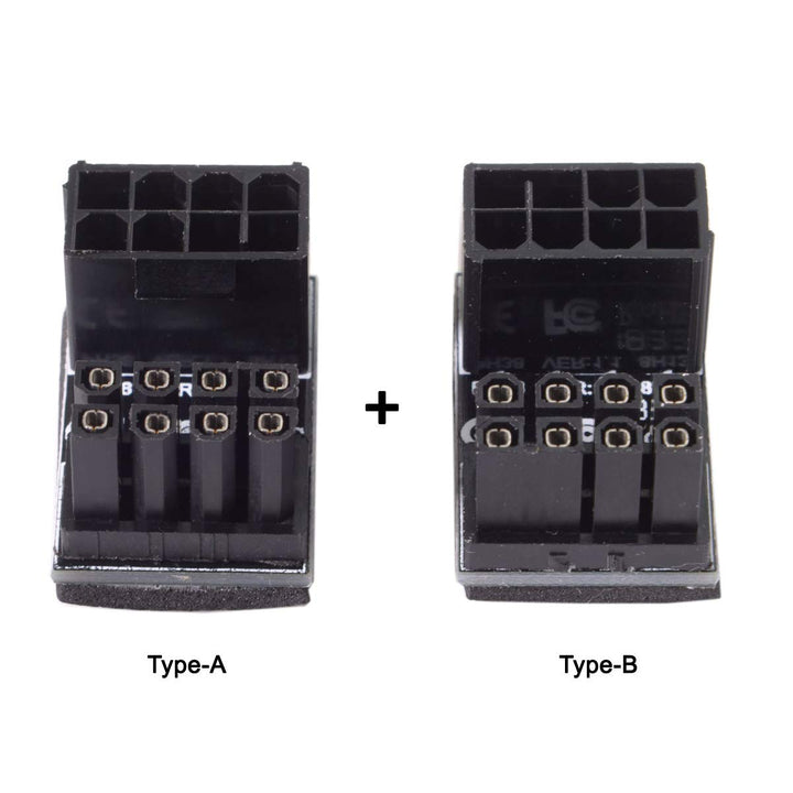 cablecc ATX 8Pin Female to 8pin Male 180 Degree AngledP