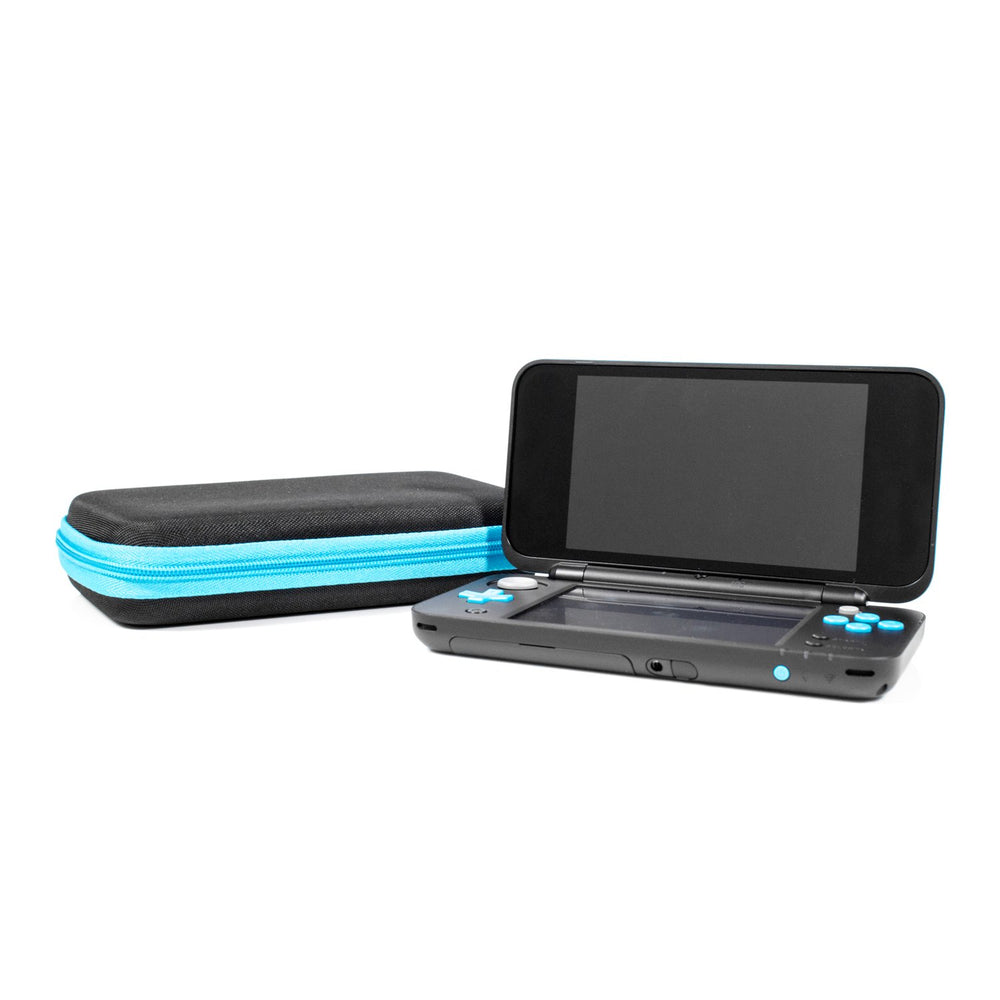 2DS XL Case, Carry Case for New Nintendo 2DS XL - Protective Hard Shell Portable Travel Case Pouch for New 2DS XL Console with Slots for Games & Zip Pocket - BLUE on Black