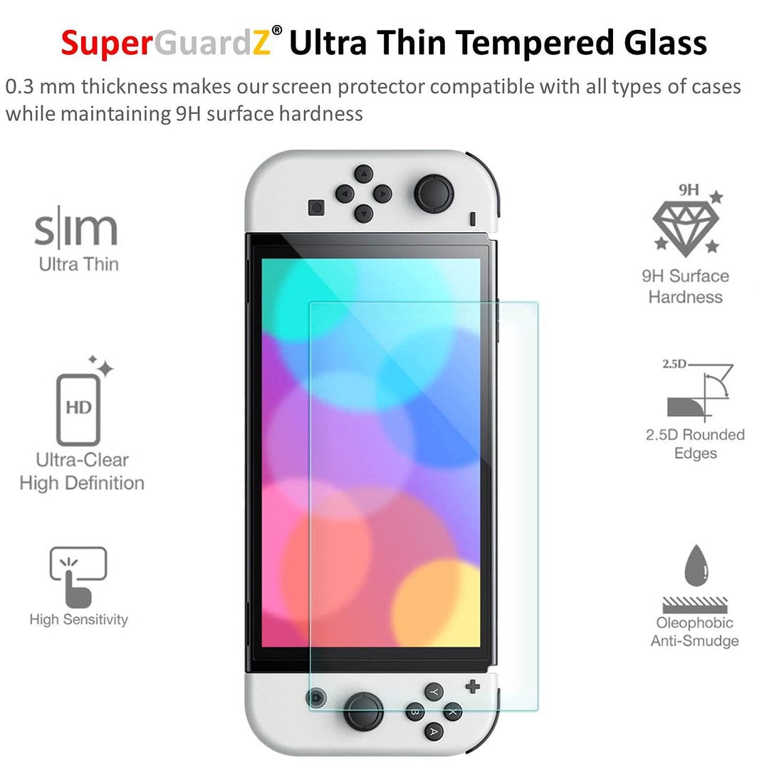 For Nintendo Switch OLED (2021) Screen Protector Tempered Glass Anti Blue Light, Eye Protection, HD Clear, Anti-Scratch, Anti-Shock