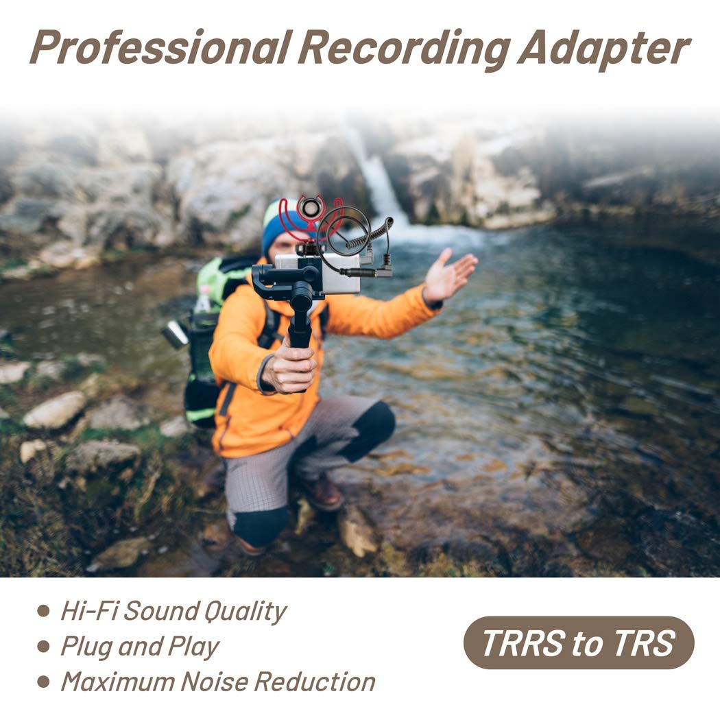 Sound harbor TRS to TRRS Adapter 3.5mm Microphone Conve