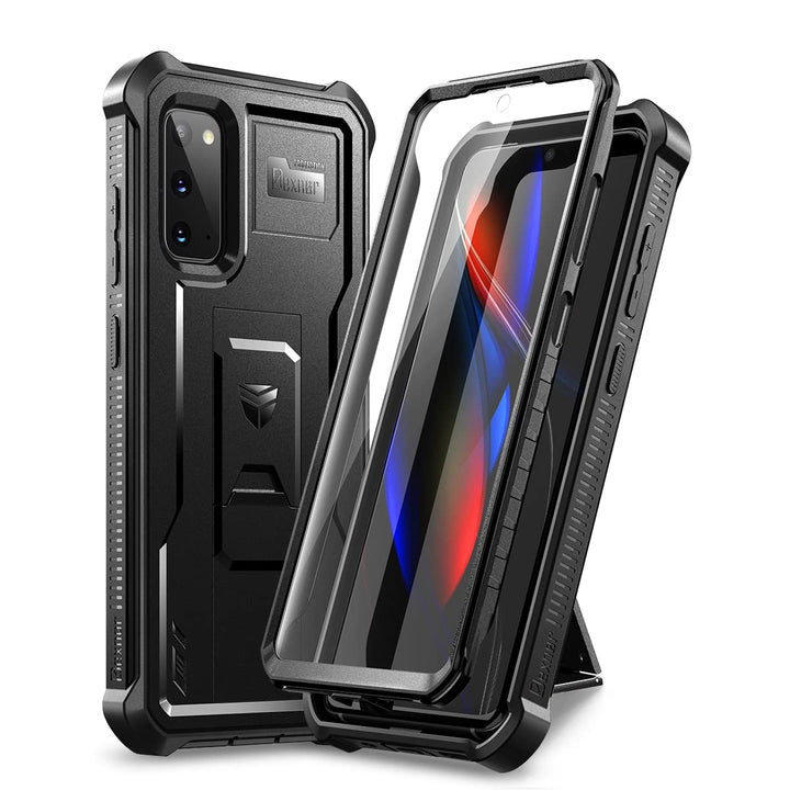 for Samsung Galaxy S20 5G Case/6.2 inches, [Built in Screen Protector and Kickstand] Heavy Duty Military Grade Protection Shockproof Protective Cover for Samsung Galaxy S20 5G Black