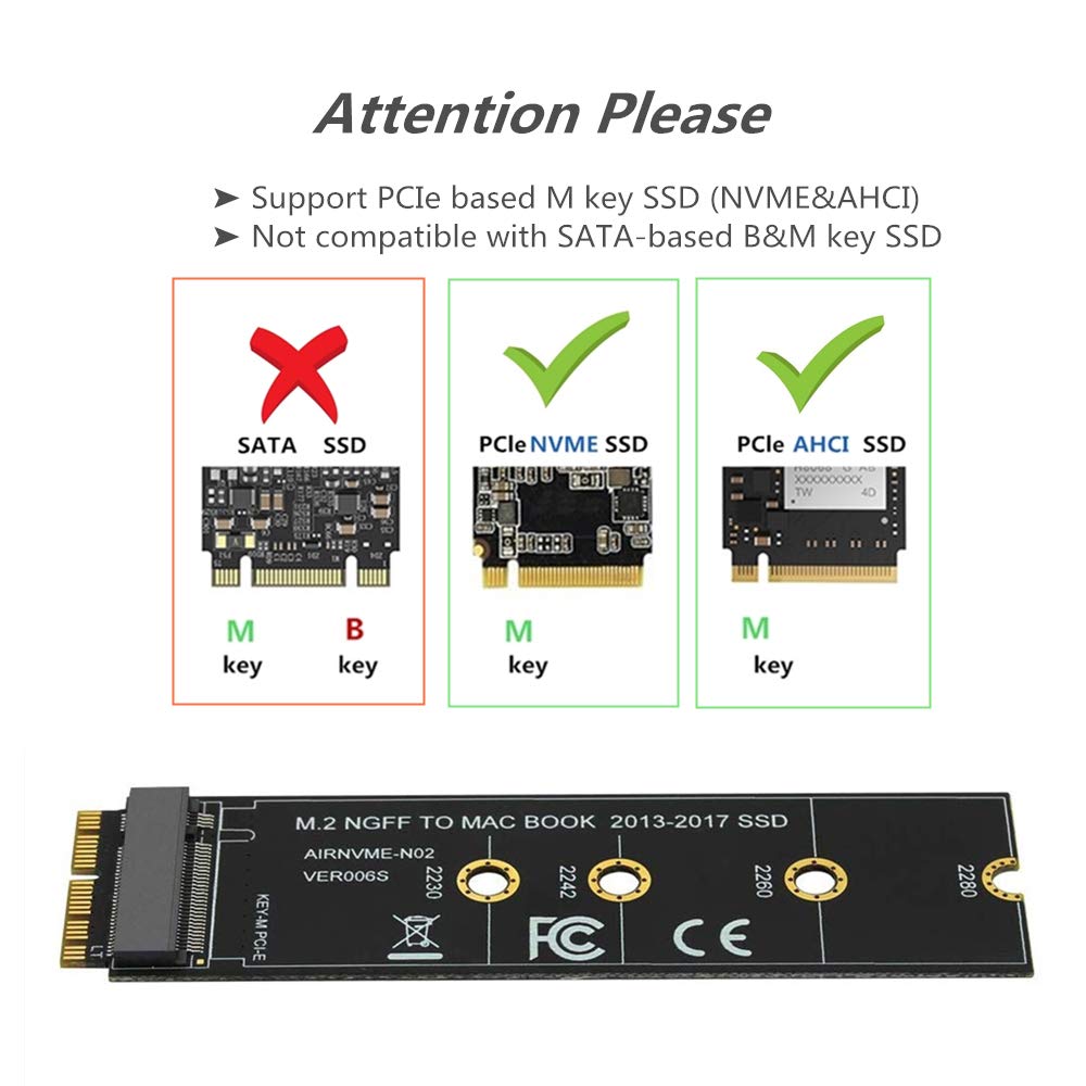 M.2 NVME SSD Convert Adapter Card for Upgrade MacBook A