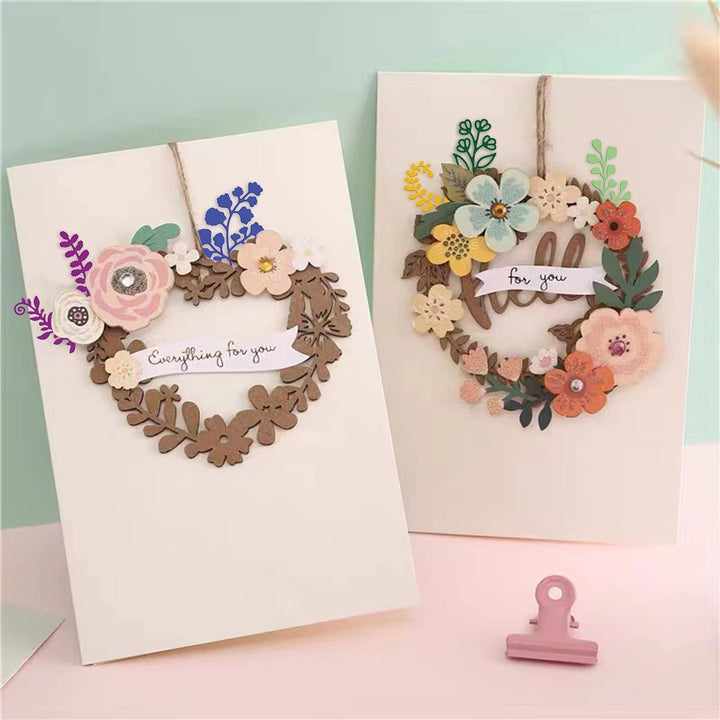 Fern Leaf Cutting Dies Plant Pattern Cutting Stencil Embossing 15pcs Leaves Metal Die Cuts for Scrapbooking DIY Card Making Decorating Paper Stencil