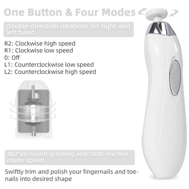 Baby Nail File Electric, 16 in 1 Safe Baby Nail Trimmer Manicure Kit Baby Fingernail Clippers with Light, Baby Nail Grinder Toes Care Trim Polish Grooming Set for Infant Toddler with Nail Clipper