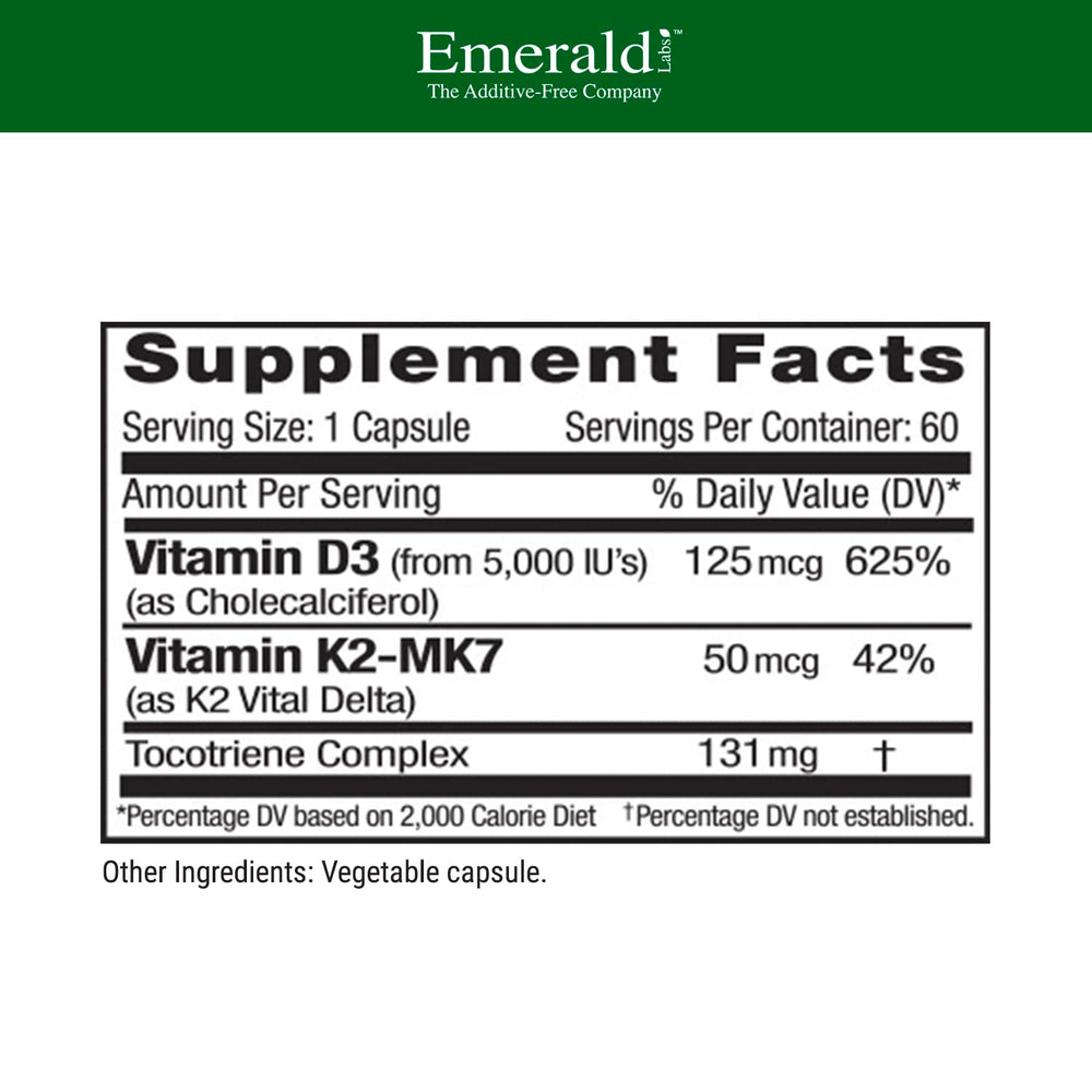 EMERALD LABS Vitamin D3+K2 - Vitamin D & VitalDelta