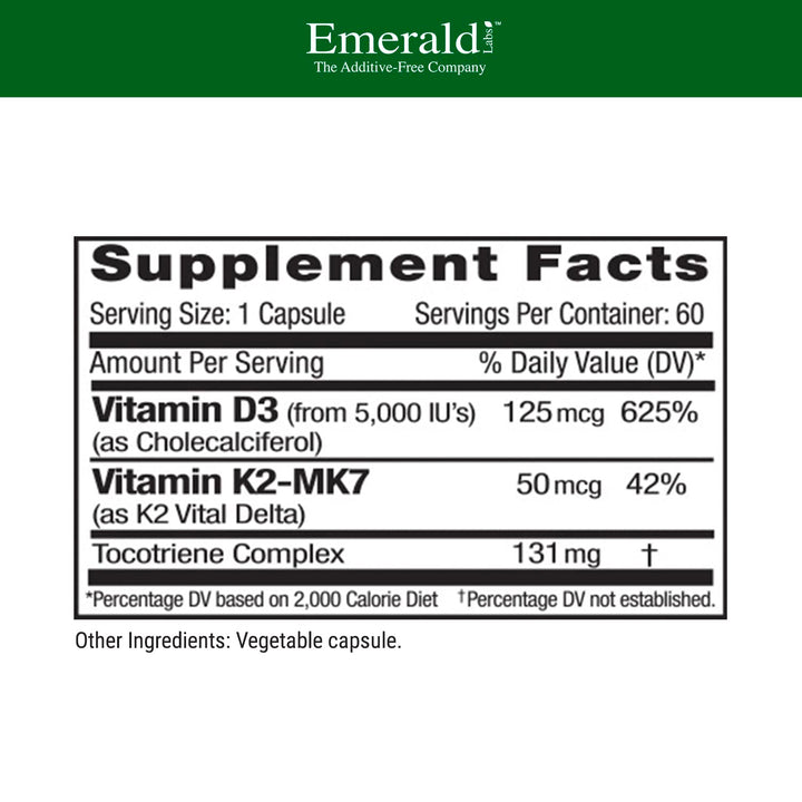 EMERALD LABS Vitamin D3+K2 - Vitamin D &amp; VitalD