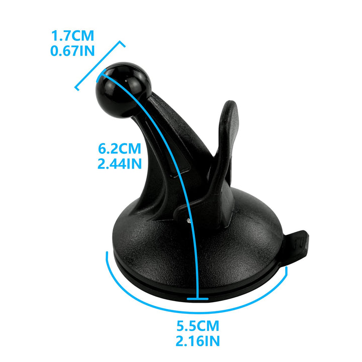 Replacement Cradle and Removable Car Windscreen Windshield Suction Cup Mount 17mm Swivel Ball GPS Holder Compatible for Garmin GPS Nuvi -Black