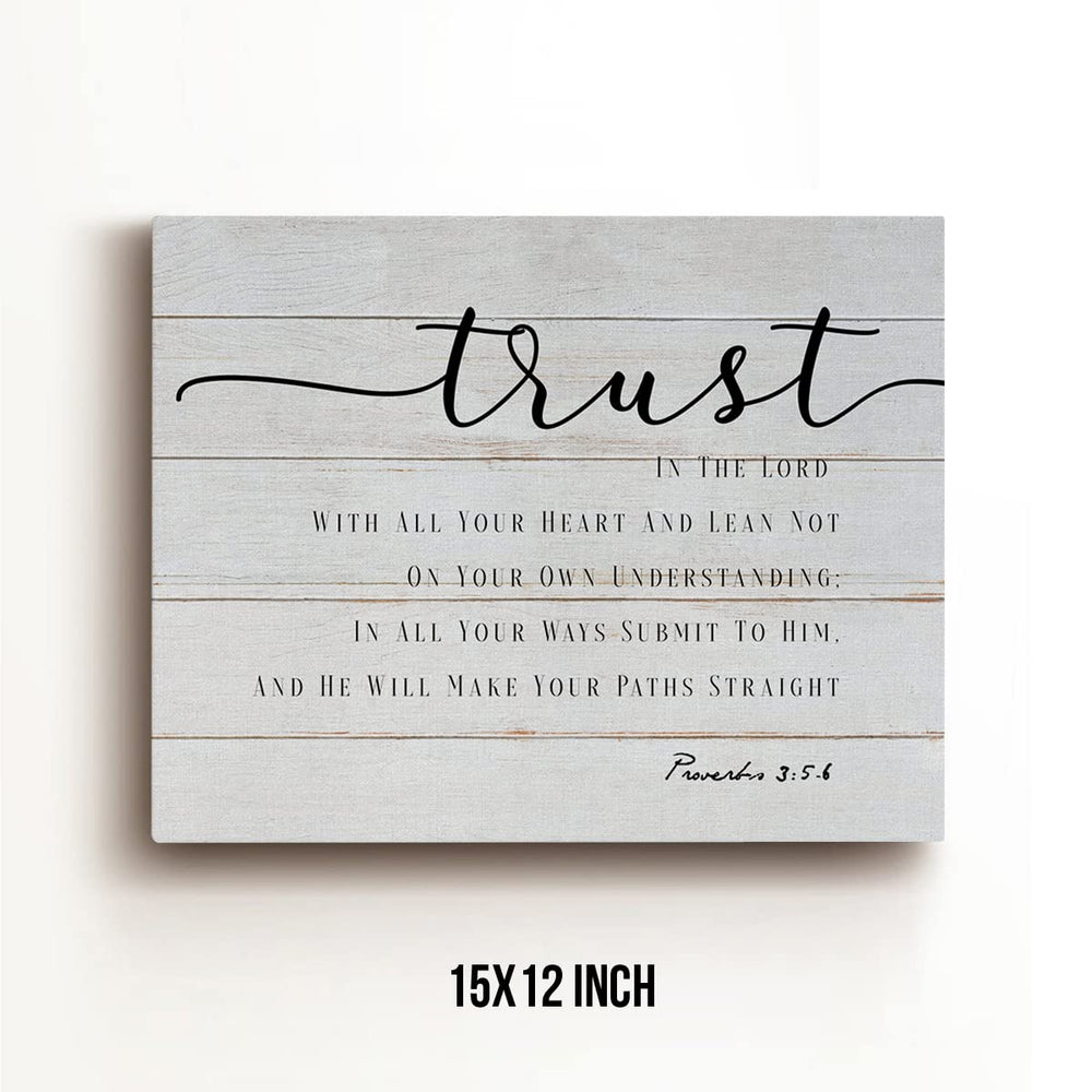 Rustic Bible Verses Canvas Wall Art Trust in the Lord w